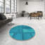 Tapis à motif géométrique turquoise-125616021