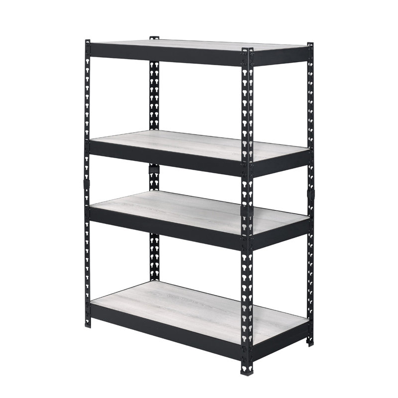 4 Tier Rectangular Bookcase with Adjustable Shelves