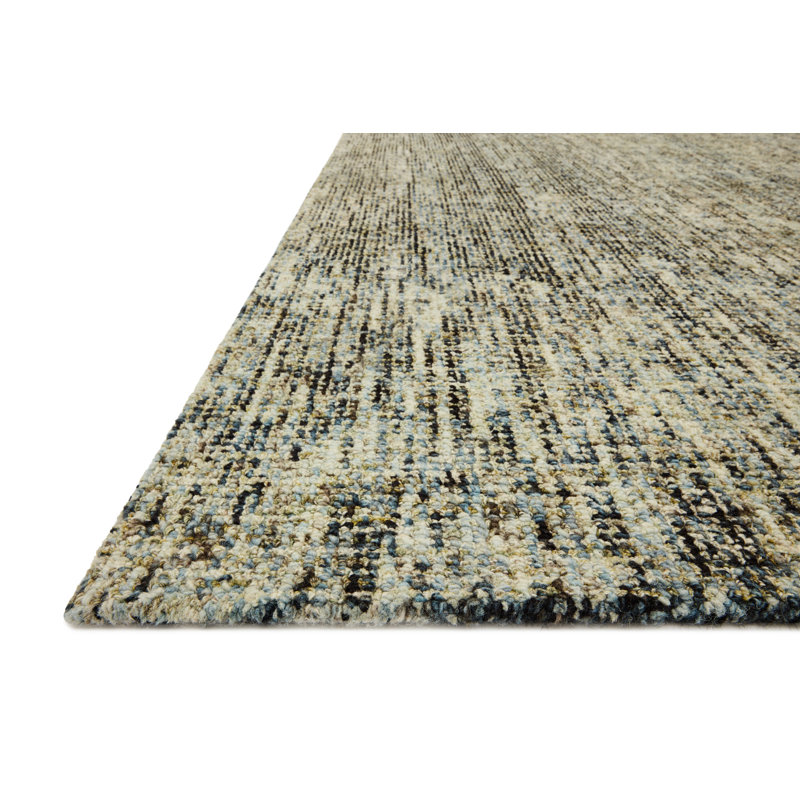 Tapis bleu en laine touffeté à la main Skye, Rectangle 9 pi 3 po x 13 pi