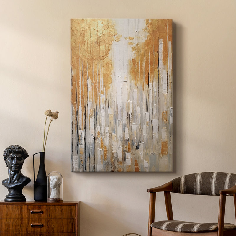 ABSTRACT Series CMXL III - Toile tendue avec châssis Premium - Prêt à être accroché, H 27 po x l 18 po