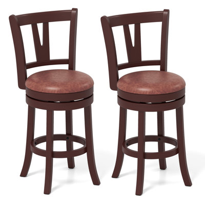Ensemble de tabourets de bar pivotants 26 po à hauteur de comptoir 26 po en bois massif