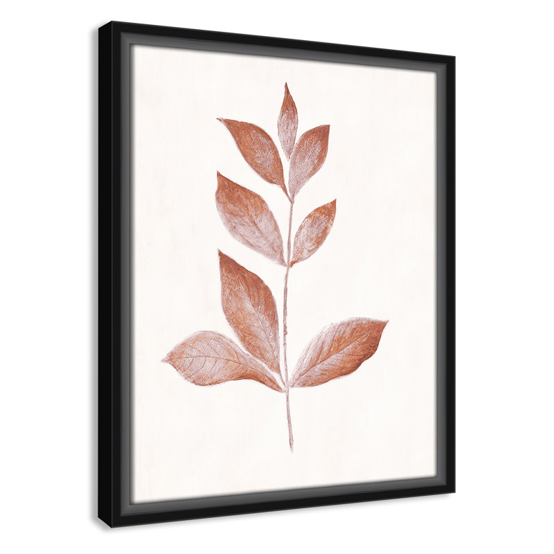 Wilfred Red Leaf I - Painting Print, Black Framed Canvas, 15.5" H x 12.5" W x 2" D