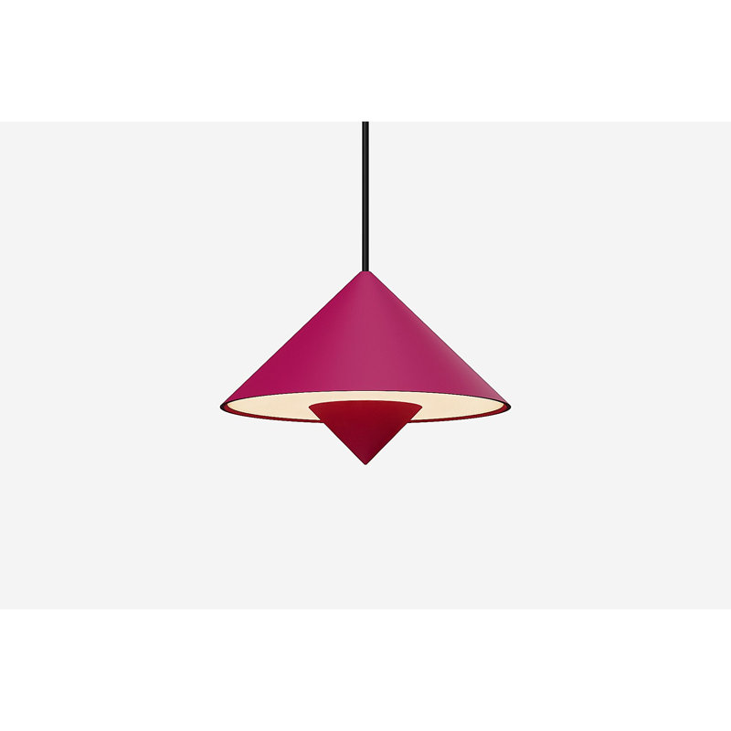 Jai Pendant Light, 14'' H x 9.84'' W x 9.84'' D, Walnut, Black