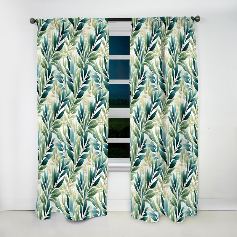 Leafy Tranquility - motif tropical I - rideau en velours tropical - obscurcissant - 1 panneau, L 52 po x L 108 po