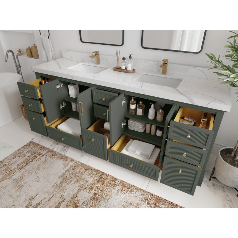 Ensemble de meuble-lavabo double 84 po Alys (option de poignées)