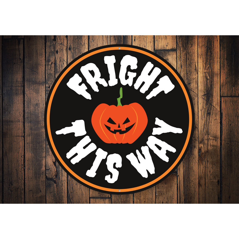 Panneau d'Halloween jeu de mots en aluminium, H 12 po x l 12 po x P 0,04 po