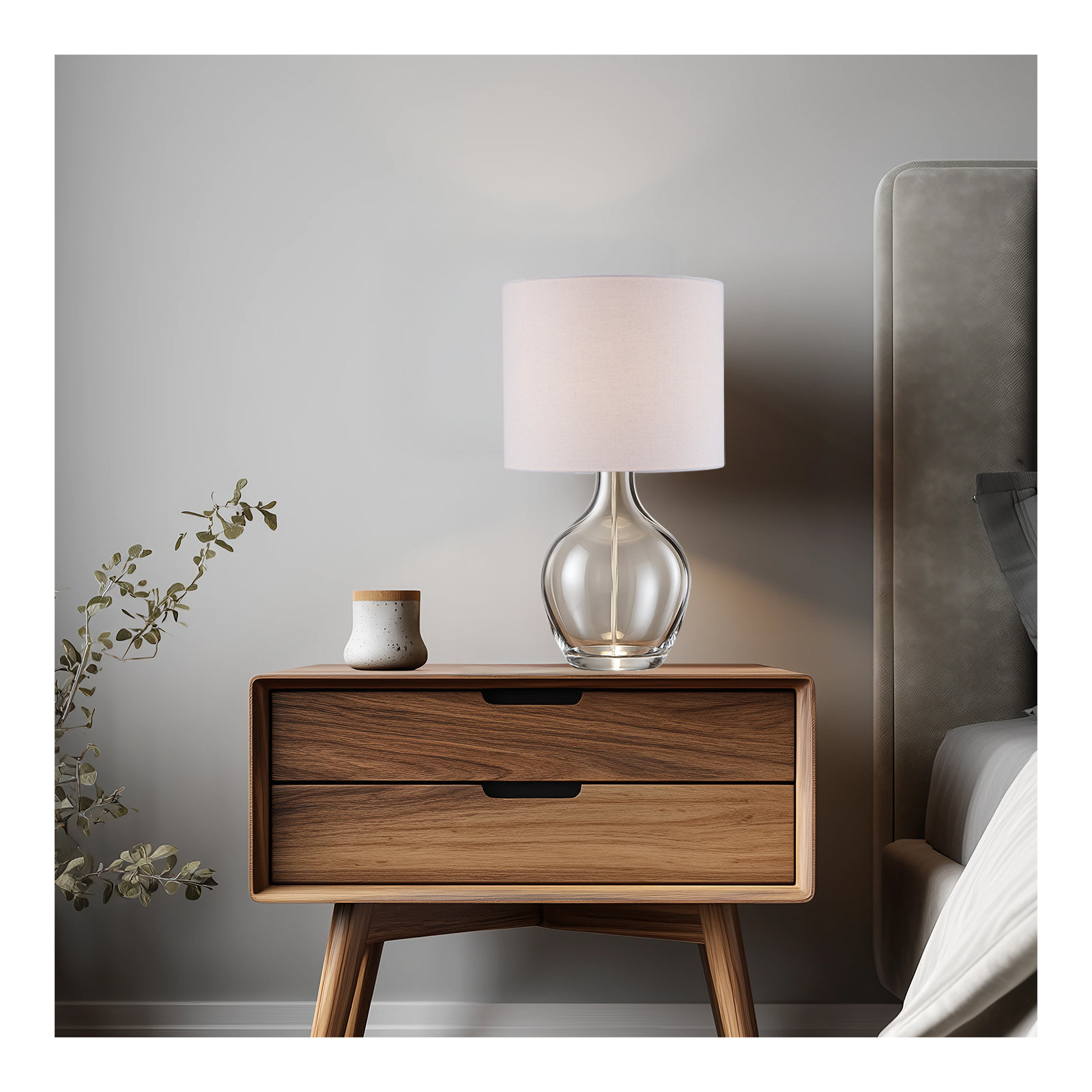 Dandelion 1 - Light Drum Bowl Table Lamp, 20.5"H x 12"W x 12"D