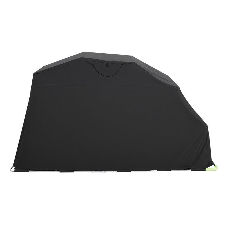 Grand abri de rangement pour moto en tissu 600D Oxford avec serrure de sécurité et fenêtres de ventilation à deux côtés, noir, 136 x 54 x 75 pouces