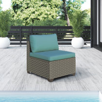 Havenside Home Bocabec Modern Fabric Outdoor Patio Armless Chair - Light Gray White