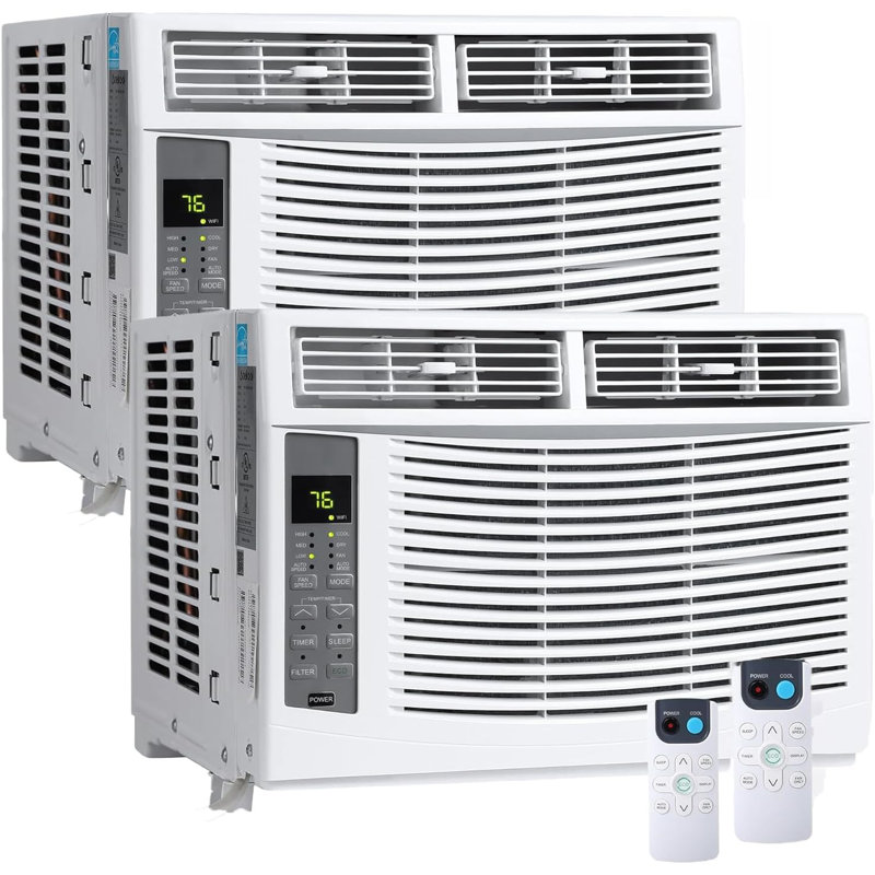 Ensemble de 2 climatiseurs de fenêtre intelligents avec WiFi de 6000 BTU