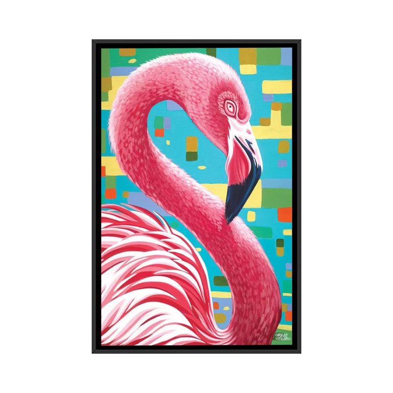«Fabulous Flameos I», reproduction d'impression sur toile tendue, Toile avec cadre noir, Pas de tapis