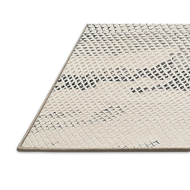 Tapis ivoire à motif géométrique, Rectangle 5 pi x 7 pi