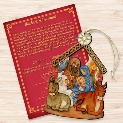 5'' Handmade Wood Shatterproof Holiday Shaped Ornament