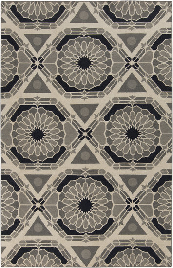 Kaleidoscope Wool Geometric Area Rug in Gray/Brown, Rectangle 5' x 8'