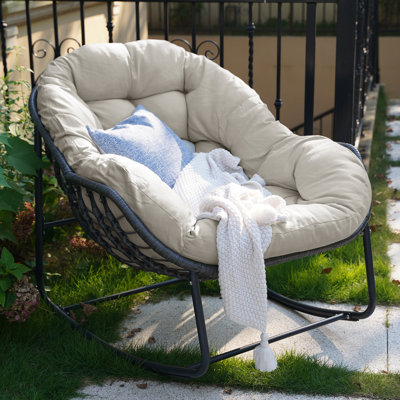 Keylli Indoor/Outdoor Rocking Chair Rattan Rocker Chairs With Upholstery by Latitude Run