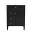 Meuble-lavabo moderne 24 po avec lavabo et rangement en céramique, pieds en bois massif et tiroir rabattable 24 po