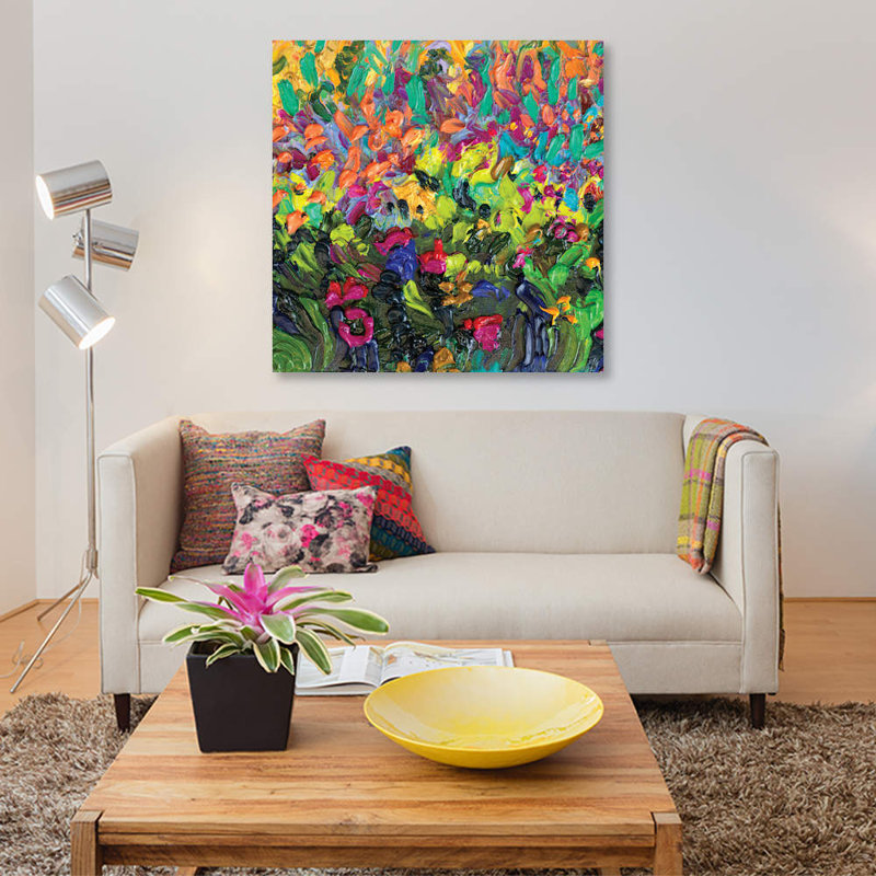 «DC 045» par Iris Scott, impression sur toile, H 37 po x l 37 po x P 1,5 po, Toile avec cadre noir, Pas de tapis