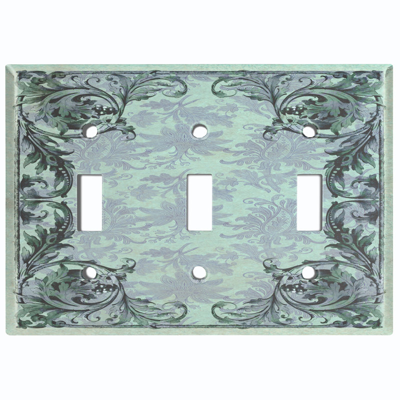 Patterned 3 - Gang Toggle Light Switch Standard Wall Plate