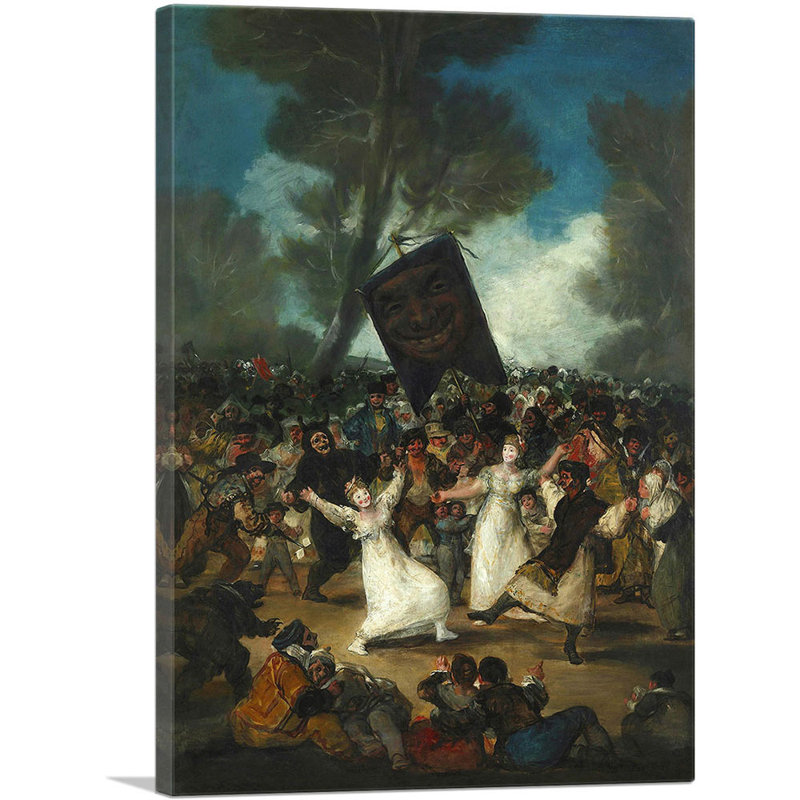 «Burial of the Sardine» par Francisco Goya, reproduction d'art sur toile tendue, H 40 po x l 26 po x P 0,75 po