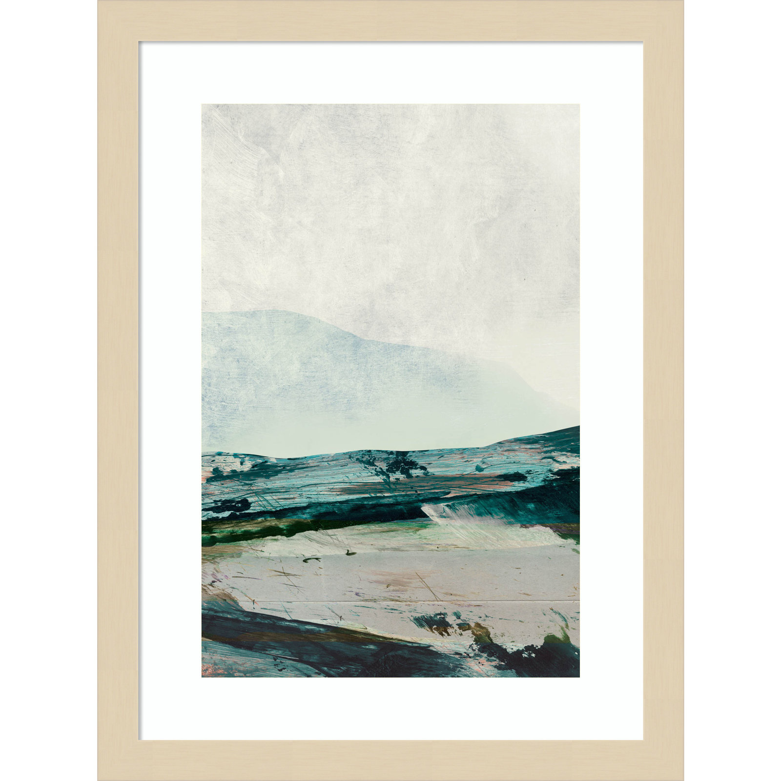 Cleve "Mountain Mists" Print by Dan Hobday, Brown Framed, 17" H x 13" W