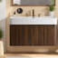 Modern Vanities(Must include both Vanity Cabinet  and Sink) 24 Inch Floating Walnut-2134711044