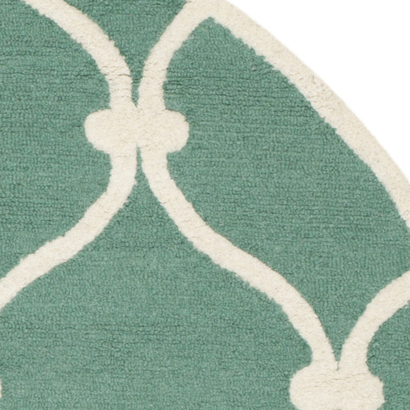 Cannen Hand Tufted Wool Geometric Rug, Round 6'