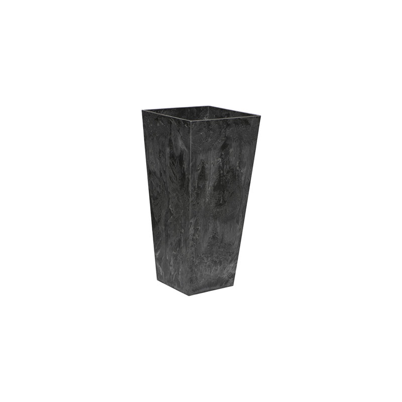Pot à fleurs avec égouttoir Sewstone Artstone, Noir, H 19,5 po x l 10,25 po x P 10,25 po