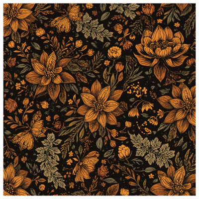 Édredon orange à motif floral