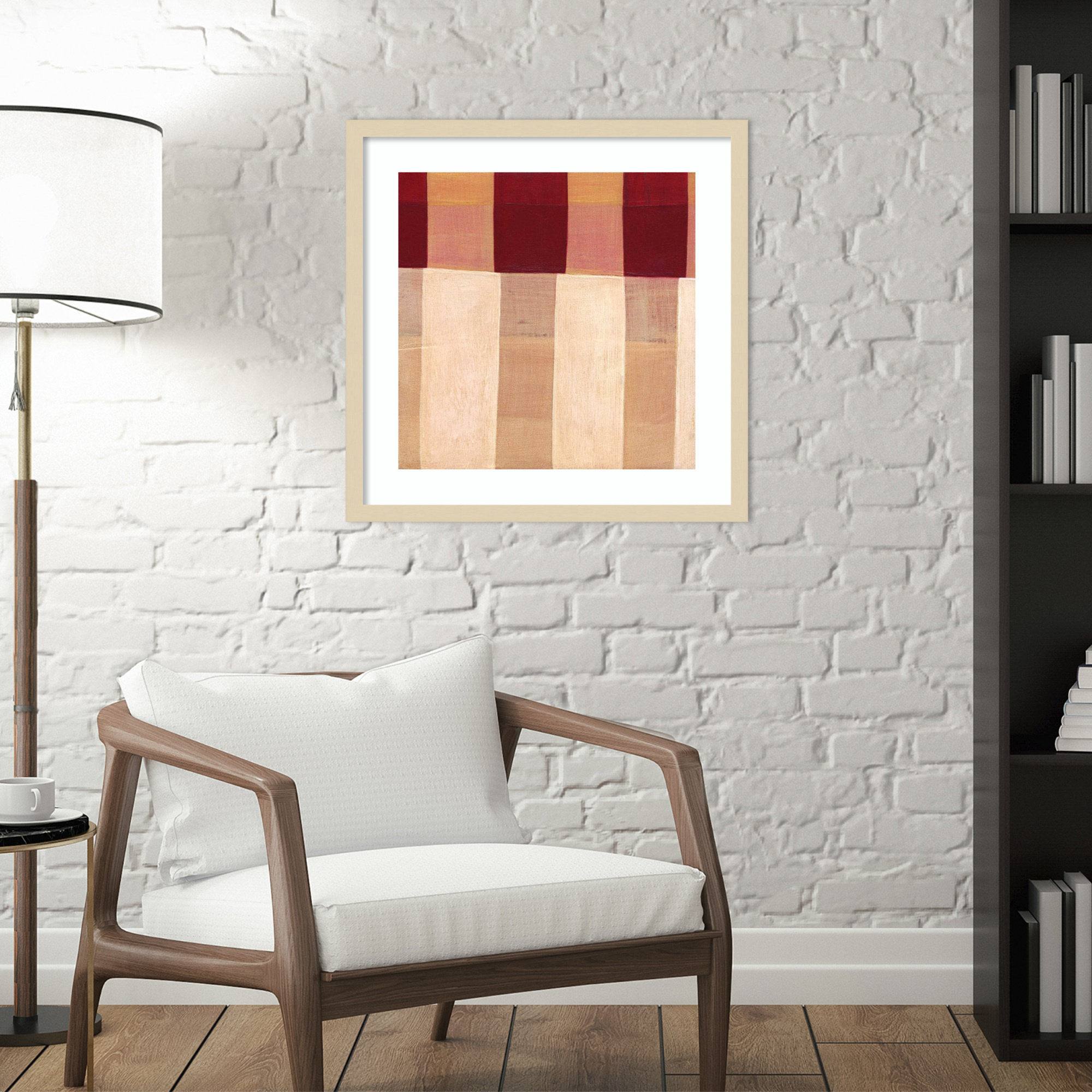 Broken Stripes 1 by Laura Nugent, 41" H x 41" W x 1" D, Brown