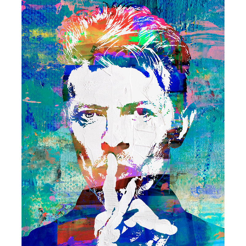 «David Bowie 2» par Stephen Chambers, peinture sur toile tendue, H 24 po x l 20 po x P 1,5 po