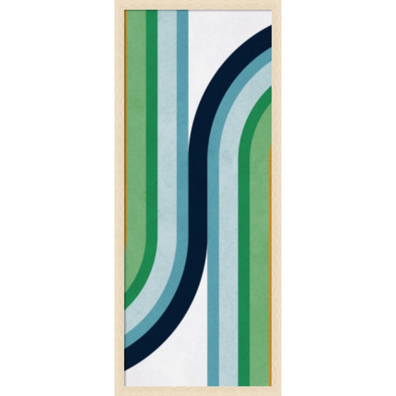  Tableau d'affichage encadré en tissu, lignes courbes colorées 2 par Viter Costa, imprimé pour une utilisation comme tableau d'affichage ou organisation murale