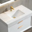 Meuble-lavabo mural moderne en bois massif 36 po avec comptoir en pierre et lumière DEL 36 po-962238263