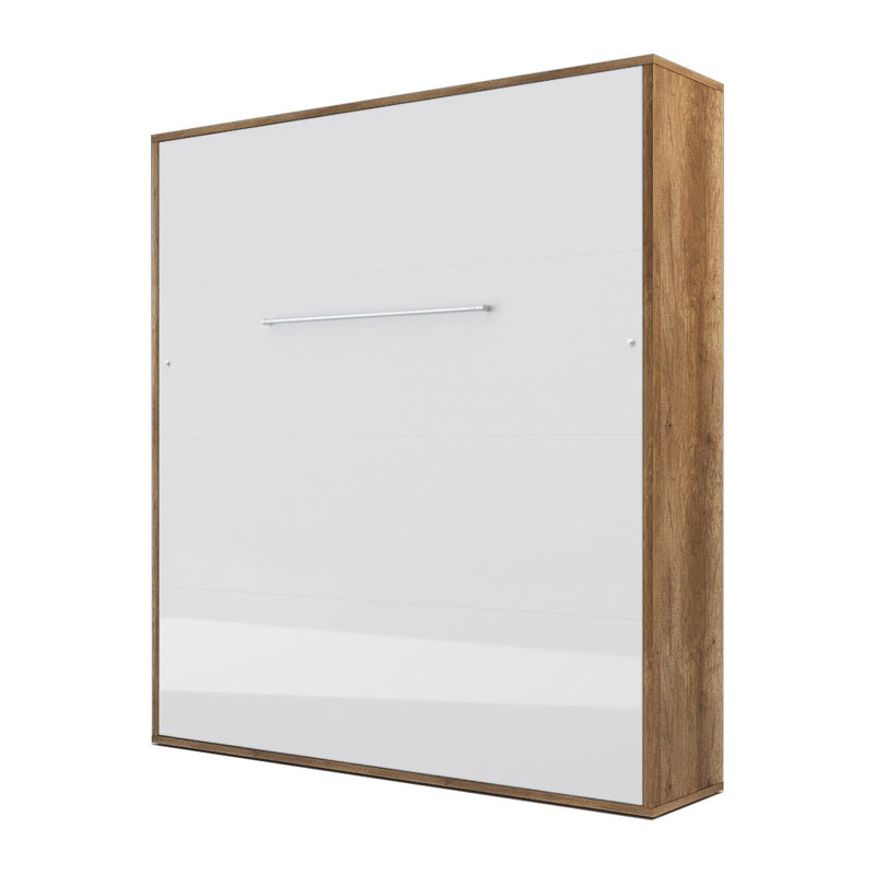 Jaciah Super King (6') Wall Bed, Country oak/White gloss