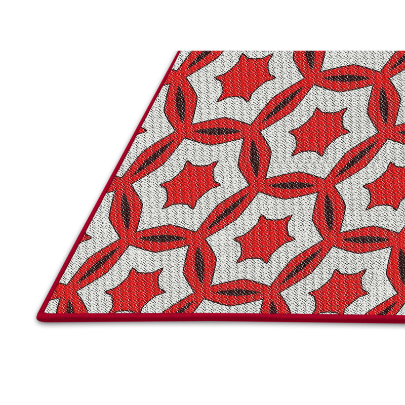 Tapis géométrique rouge / marron, Rectangle 5 pi x 8 pi