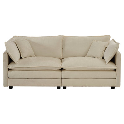 High Chenille Fabric With 2 Seater And Ottomans, Beige 4 Sectional In Luxury