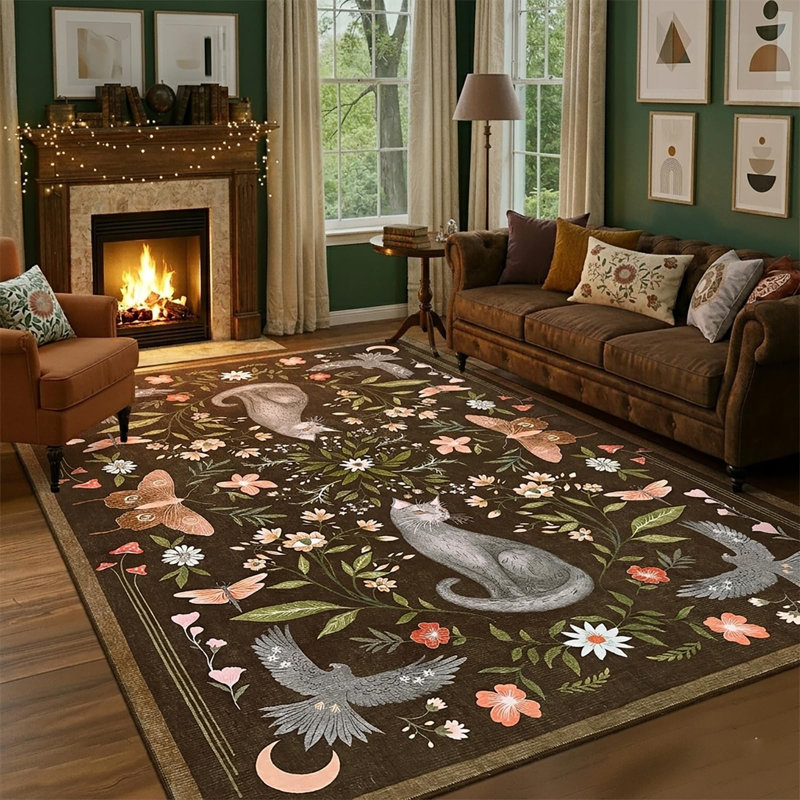 Area Rug, Rectangle 120 x 170 cm, Brown