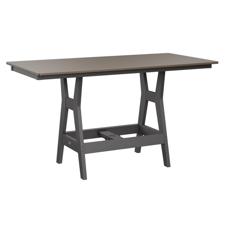 Table de salle à manger rectangulaire 66 po Berlin Gardens Harbor, Bronze martelé, Gris fumée, H 30,37 po x l 66 po x P 33 po