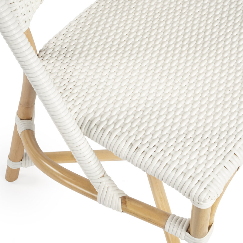 Tenor & Rattan Side Chair, White