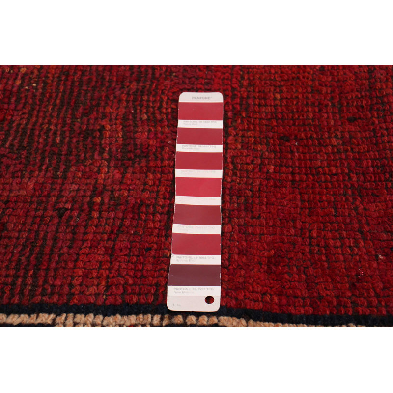 Tapis de couloir unique en laine 4 pi 5 po x 11 pi 10 po rouge Melis