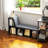 5-Cubby Bookcase with Cushioned Reading Nook, Black