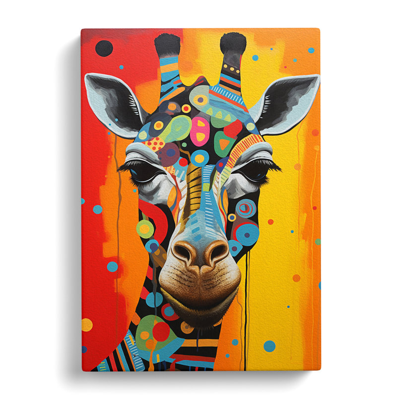 Giraffe Constructivism No.2 - Wrapped Canvas, 50cm H x 35cm W x 3cm D