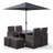 Nikolas 4 Seater Dining Set with Cushions and Parasol