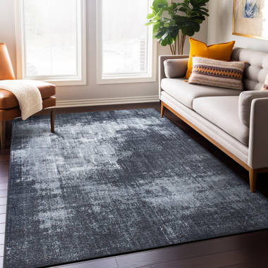 5'3x7'6 Nirvan Industrial Geometric Indoor Area Rug Charcoal