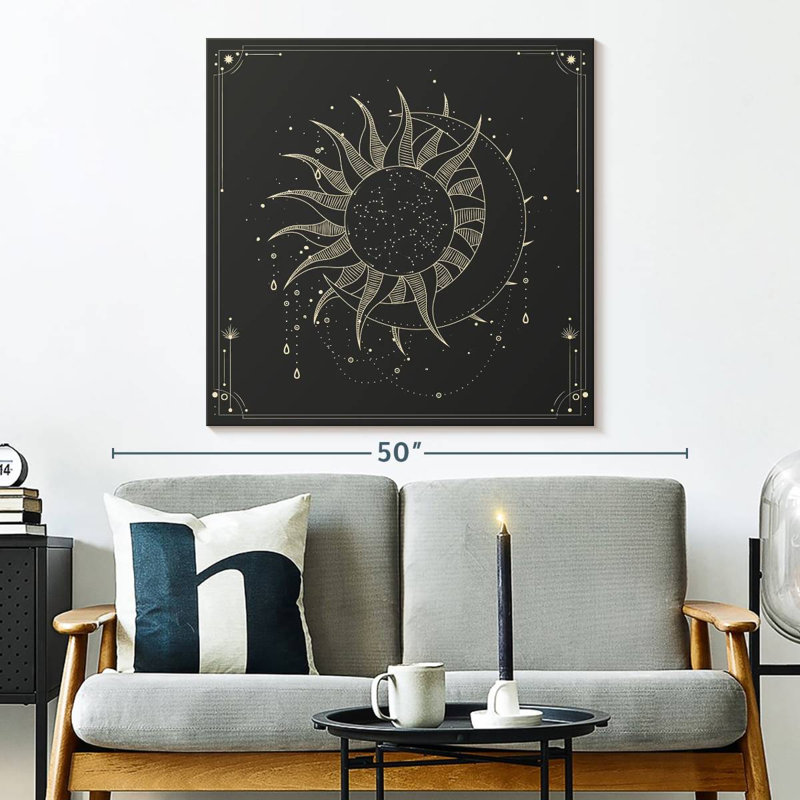 Soleil et lune rétro Oberle, H 33 po x l 33 po