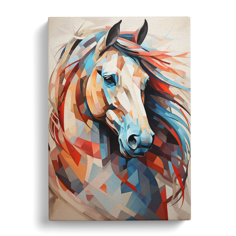 Horse Geometric - Wrapped Canvas, 60cm H x 40cm W x 3cm D