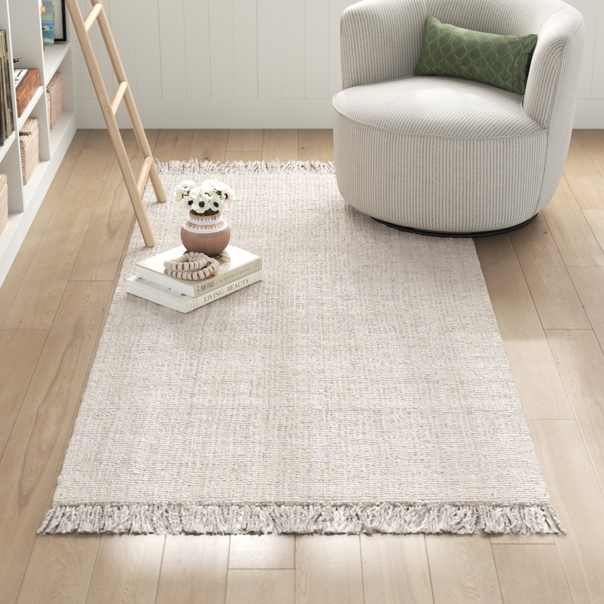 Highland Dunes Cruise Handmade Braided Jute Area Rug in Off White & Reviews