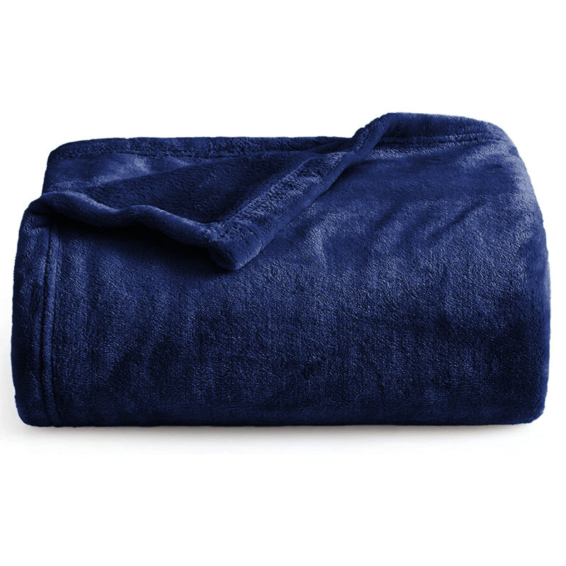 Makilah All seasons Sherpa Fleece Fur Soft Blanket for Bed, Sofa Throw  , 150cm H x 130cm W, Navy
