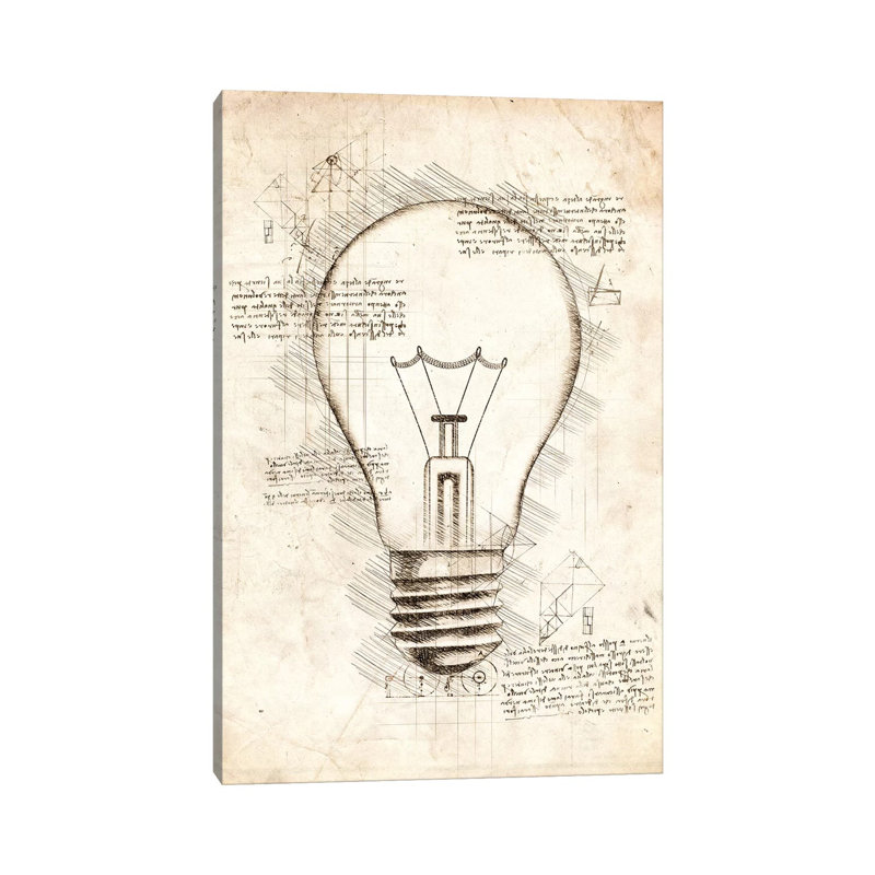 «Light Bulb» par Cornélin, impression sur toile tendue, H 12 po x l 8 po x P 0,75 po