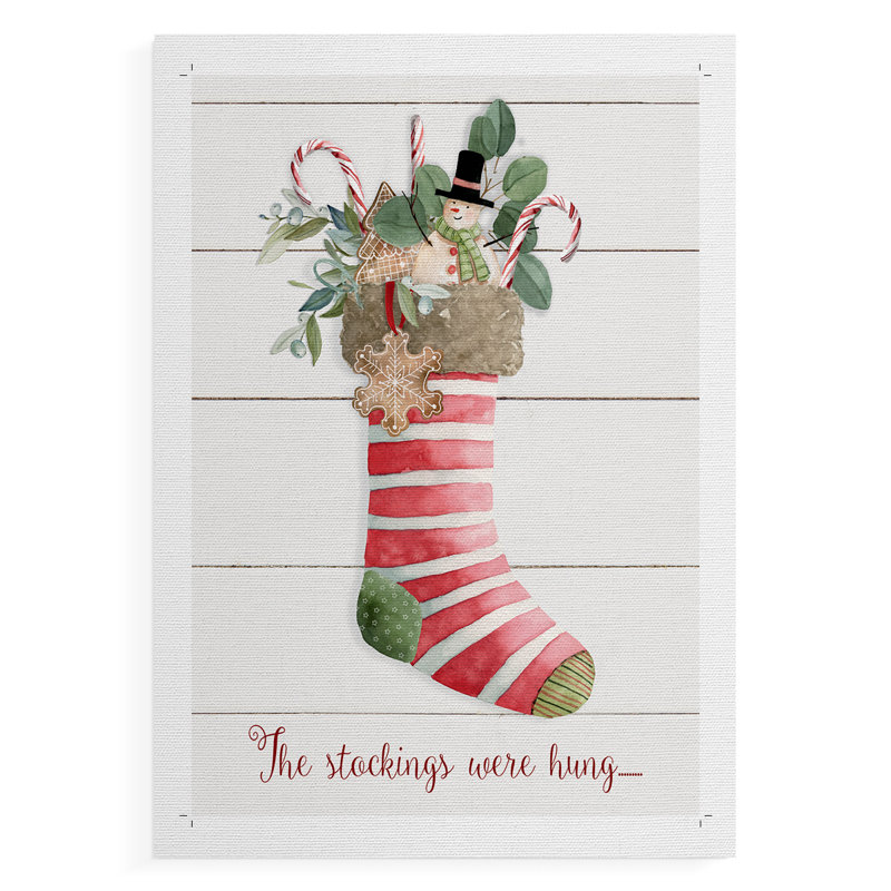 Comfy Cozy Stocking III - Impression sur toile seulement - NON-CADRE, H 18 po x l 12 po