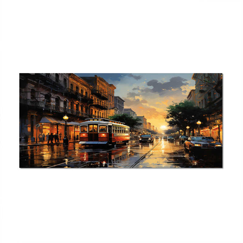 «New Orleans Cityscape Comes Alive At Night I - New Orleans», reproduction sur toile encadrée, H 28 po x l 60 po x P 1,5 po